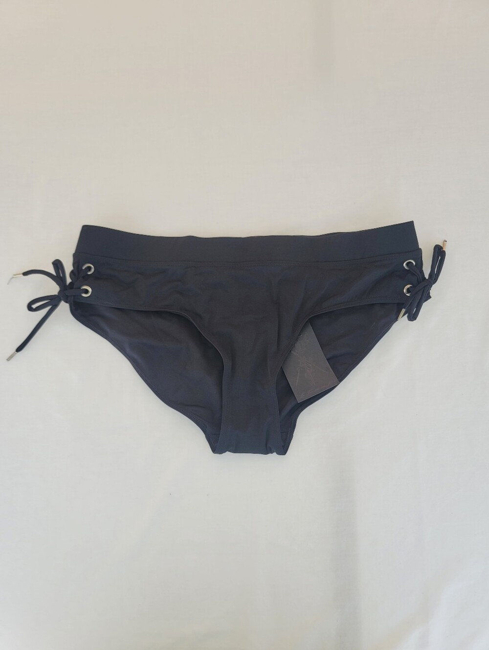 NWT La Femme En Noir Trimity Swim Bottom In Black Gothic Retro